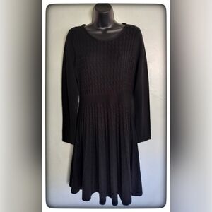 Calvin Klein Black Knit Sweater Dress Sz L